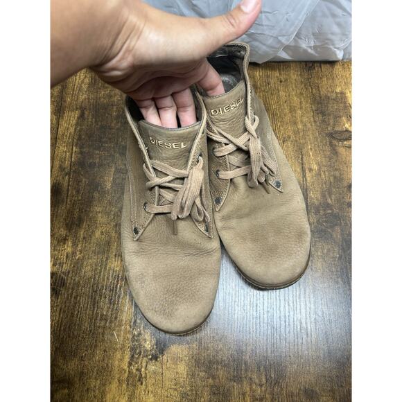 Diesel Men’s Leather Chukka Boots Size 10 Brown Casual Lace Up Y2K Grunge NYC - Picture 7 of 10
